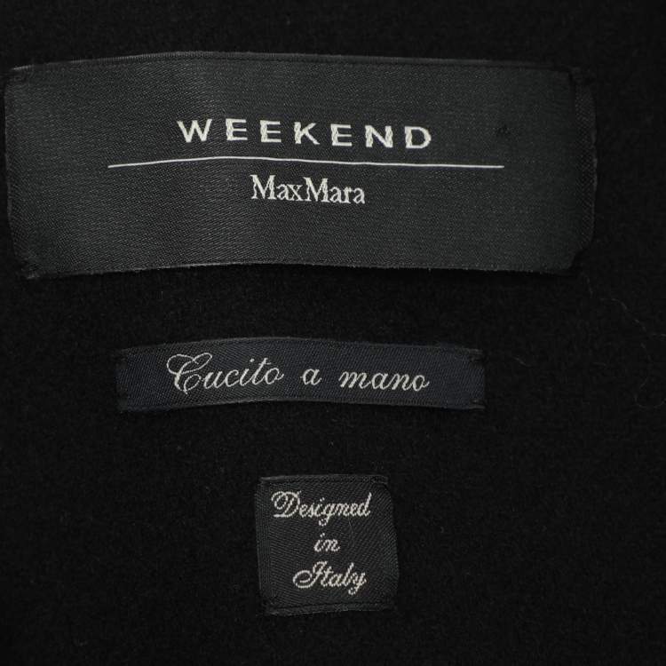 مملوكة مسبقًا Max Mara Black Wool Blend Belted Coat S