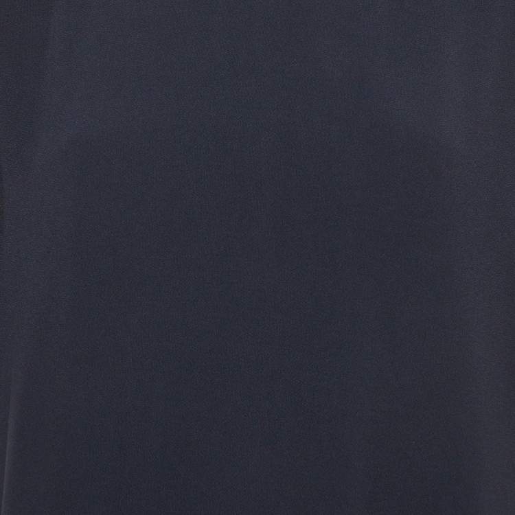 مملوكة مسبقًا Max Mara Navy Blue Crepe Asymmetric Maxi Dress M