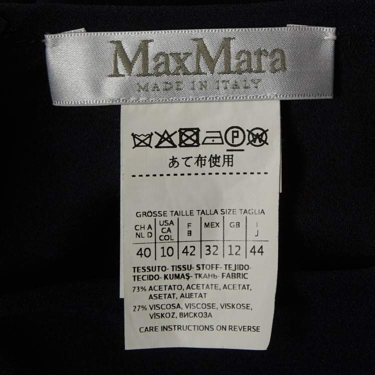 مملوكة مسبقًا Max Mara Navy Blue Crepe Asymmetric Maxi Dress M