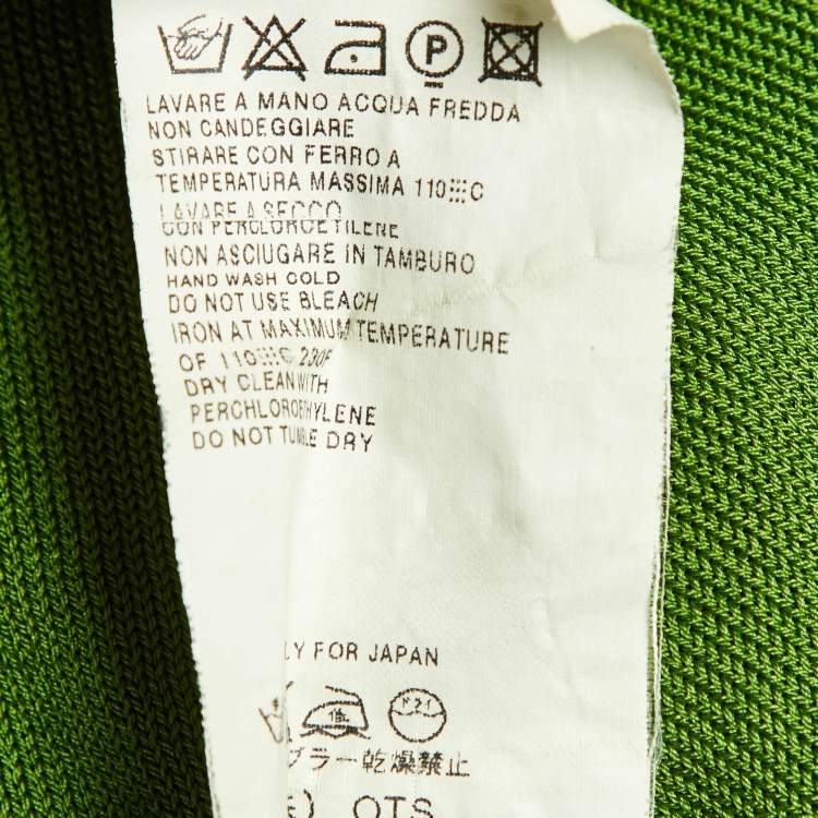 Pre Owned Max Mara Green Silk Knit Long Sleeve Top M