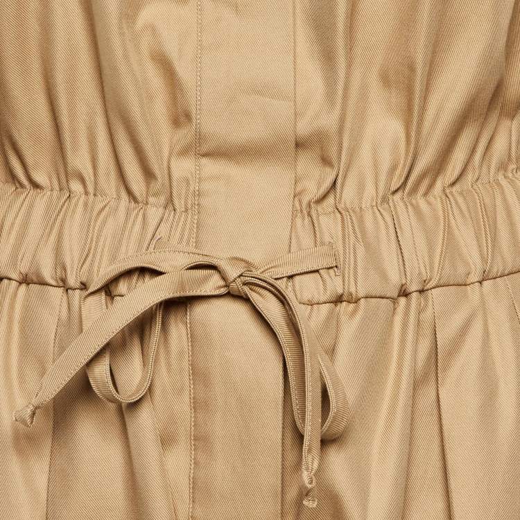 Pre Owned Max Mara Dark Beige Cotton Romana Jumpsuit M