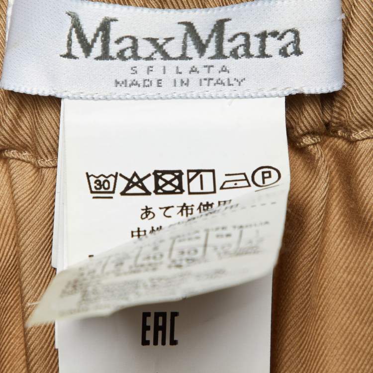 Pre Owned Max Mara Dark Beige Cotton Romana Jumpsuit M