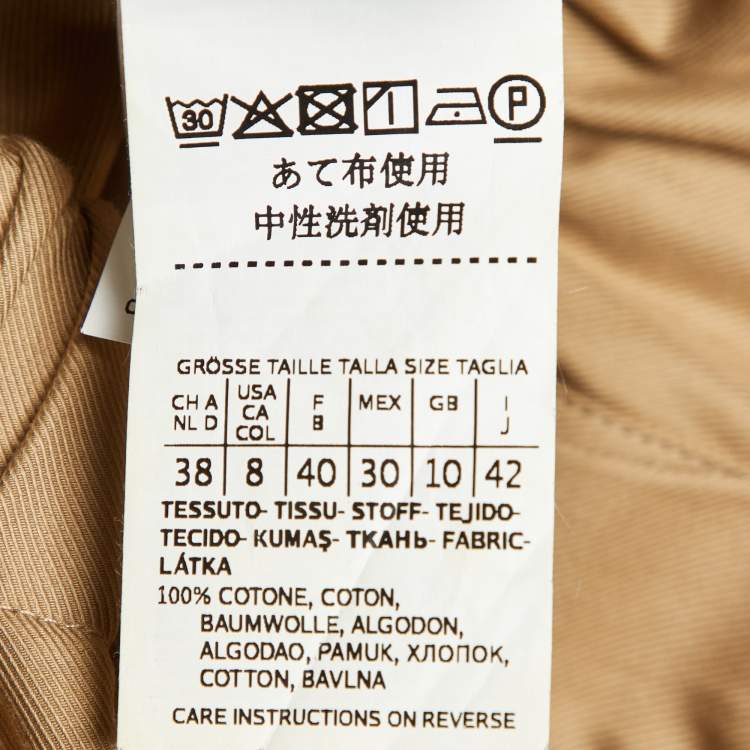 Pre Owned Max Mara Dark Beige Cotton Romana Jumpsuit M