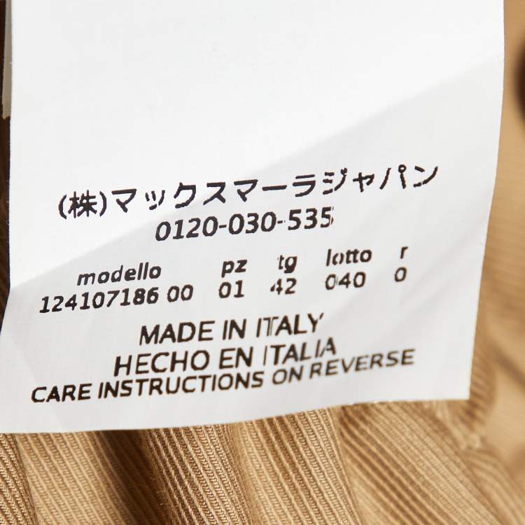 Pre Owned Max Mara Dark Beige Cotton Romana Jumpsuit M