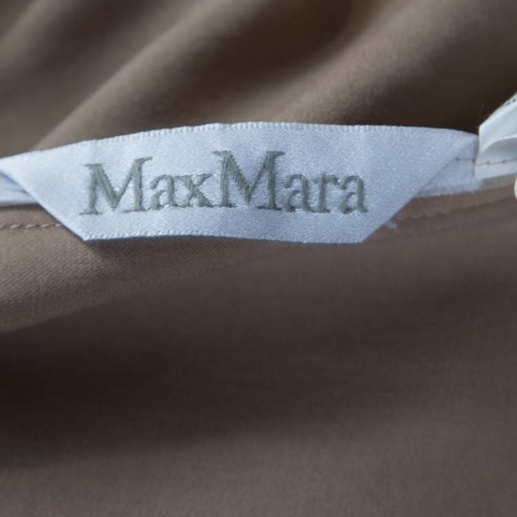Pre Owned Max Mara Beige Wool and Silk Front Tie Detail Blazer L
