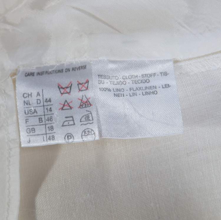 Pre Owned Max Mara Cream Linen Blazer L