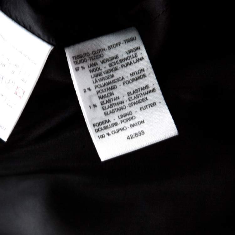 Pre Owned Max Mara Dark Brown Textured Stretch Wool Tailored Pant Suit S