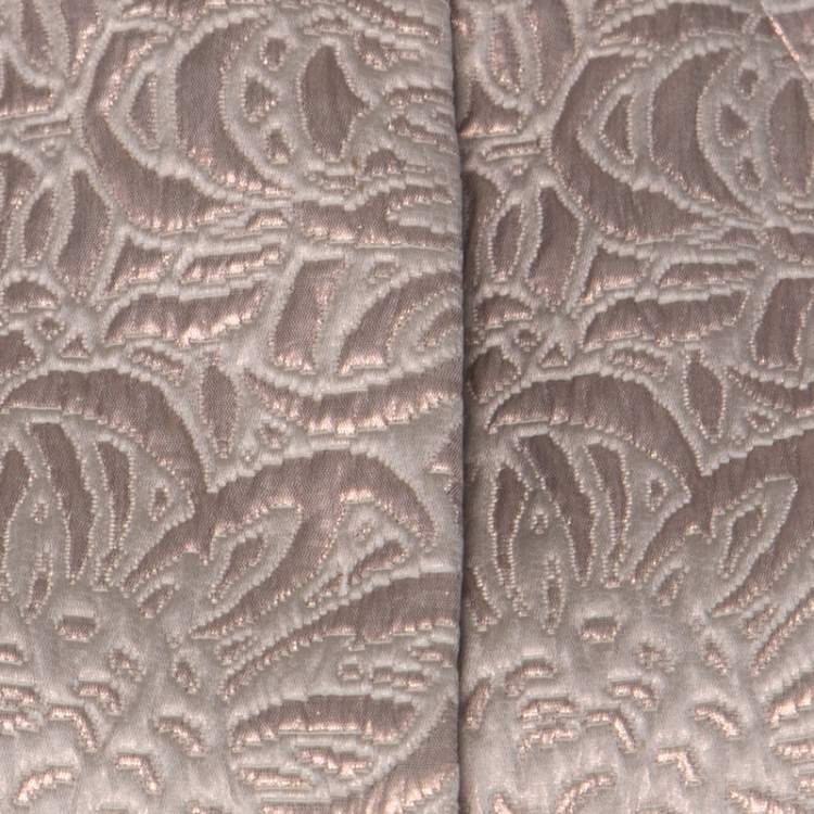 Pre Owned Max Mara Cream Lurex Floral Pattern Jacquard Cropped Jacket S 
