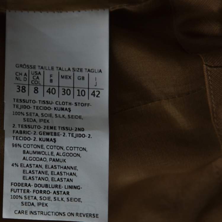 Pre Owned Max Mara Beige Silk Organza Detachable Hood Bomber Jacket M 