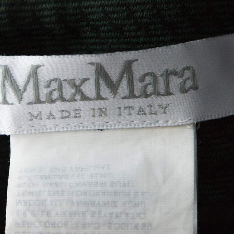 Pre Owned Max Mara Dark Green Patterned Knit Slim Fit Legging Trousers M