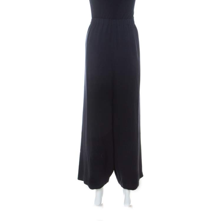 Pre Owned Max Mara Navy Blue Crepe Ago Harem Trousers M