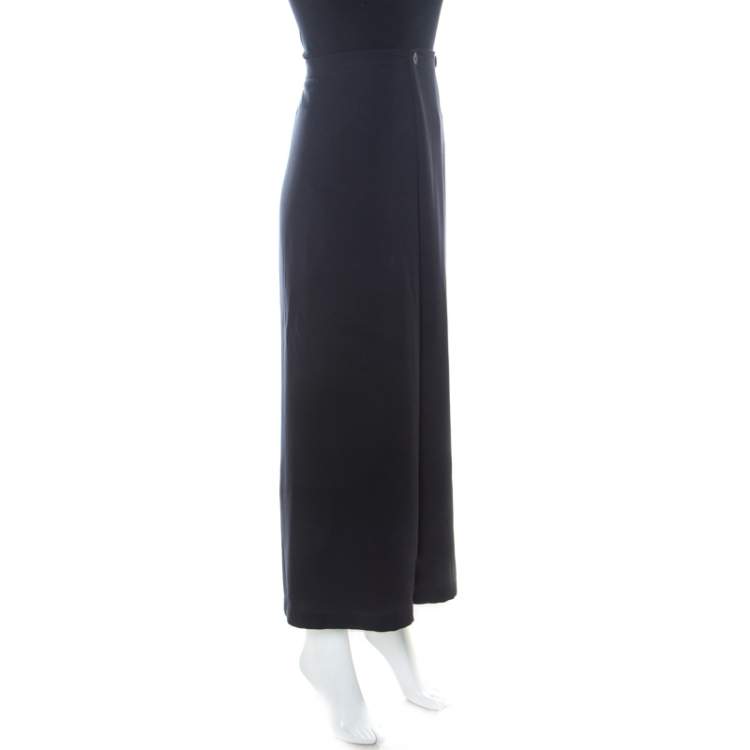Pre Owned Max Mara Navy Blue Crepe Ago Harem Trousers M
