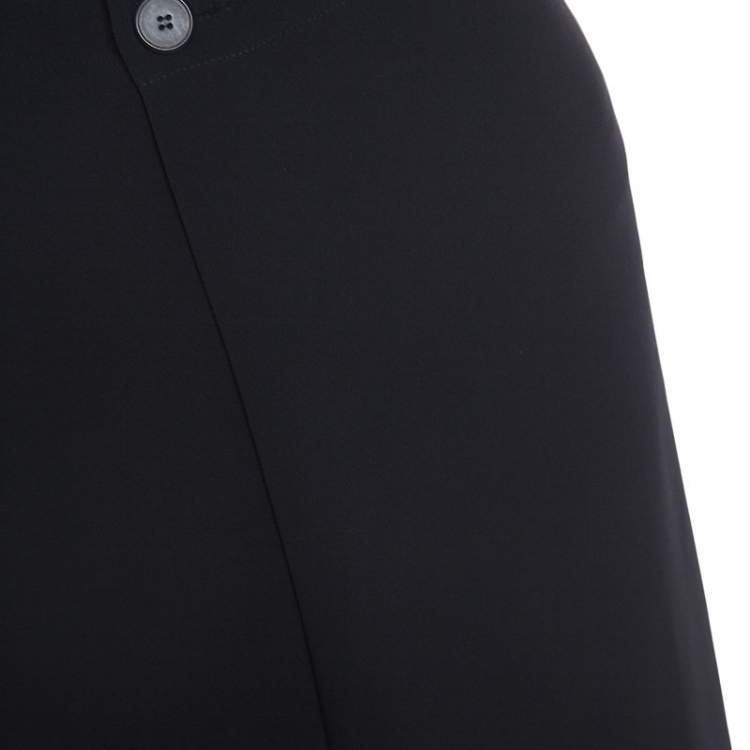 Pre Owned Max Mara Navy Blue Crepe Overlap Detail Culottes XS