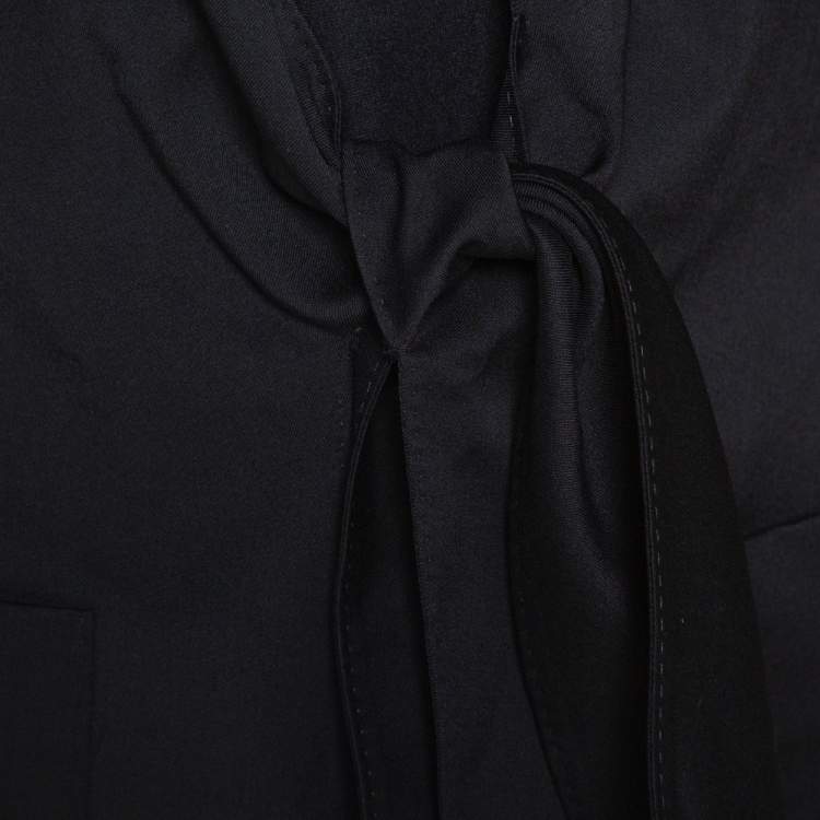 Pre Owned Max Mara Black Wool Tie Front Venere Blazer M