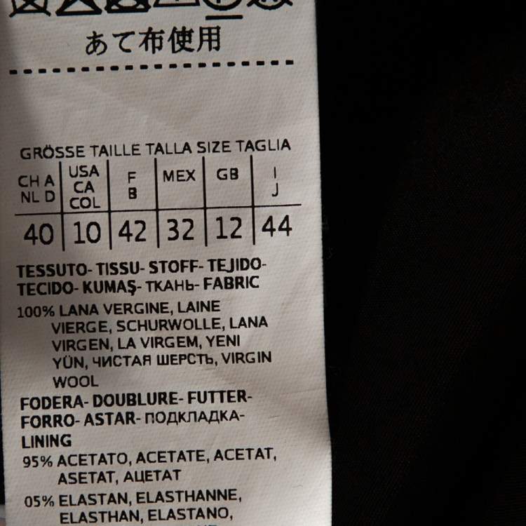 Pre Owned Max Mara Black Wool Tie Front Venere Blazer M