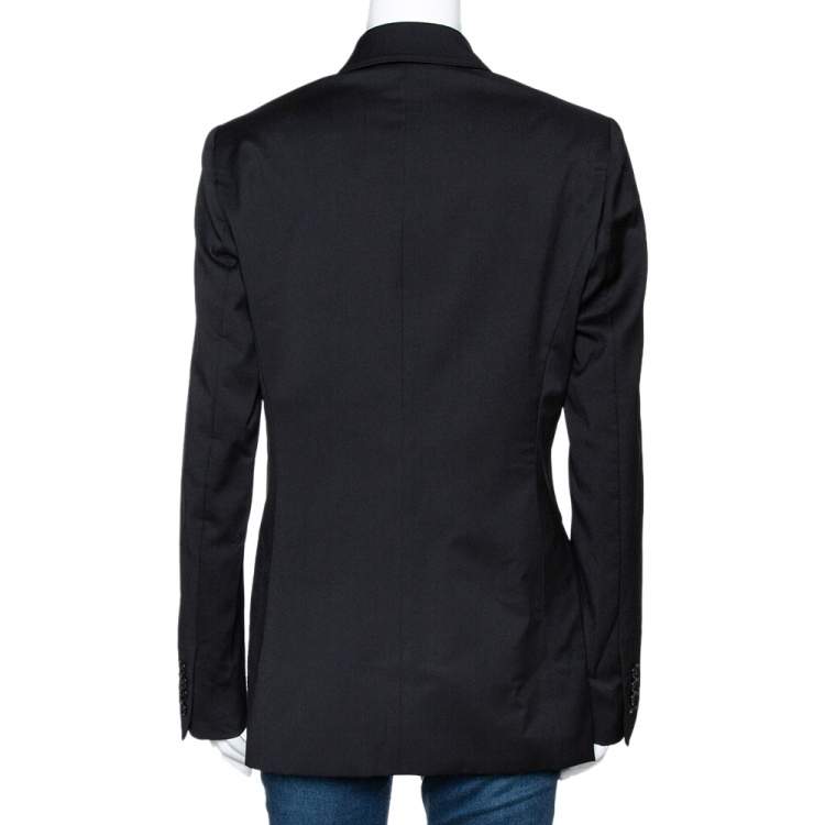 Pre Owned Max Mara Black Wool Tie Front Venere Blazer M