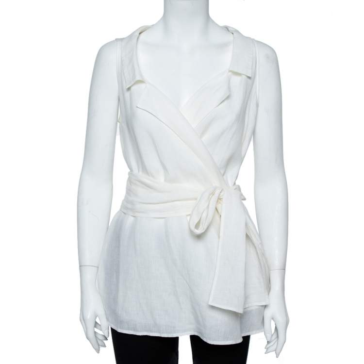 belted wrap blouse