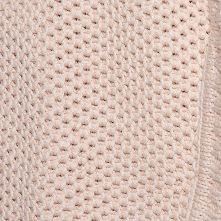 Pre Owned Max Mara Pink Open Knit Open Front Jacket S