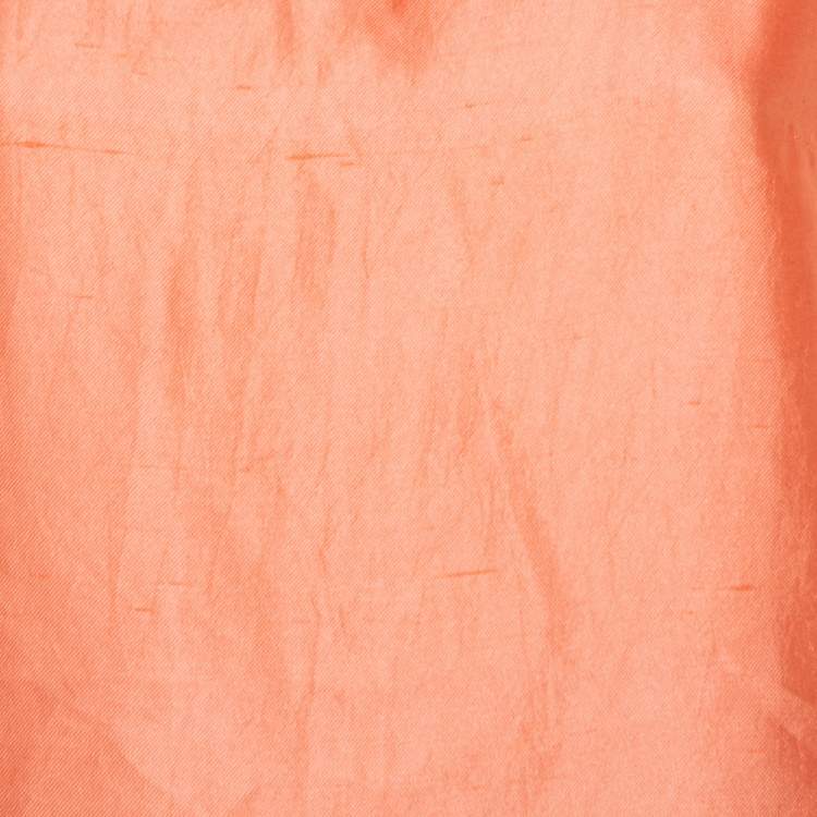 Pre Owned Max Mara Peach Silk Sequin Embellished Sleeveless Top S