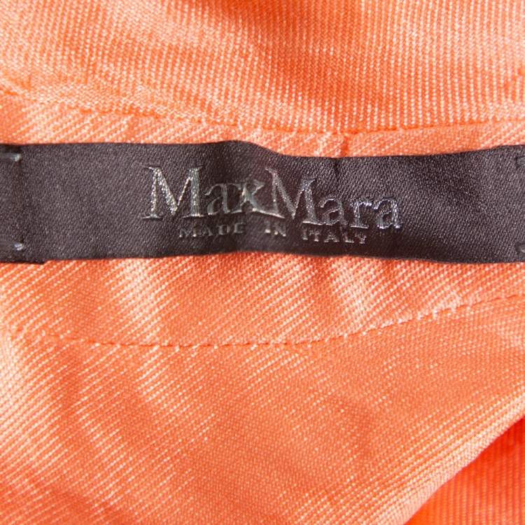Pre Owned Max Mara Peach Silk Sequin Embellished Sleeveless Top S