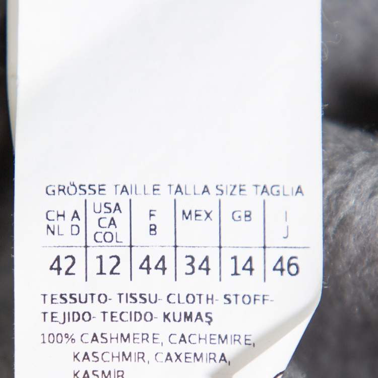 مملوكة مسبقًا Max Mara Grey Cashmere Open Front Coat L