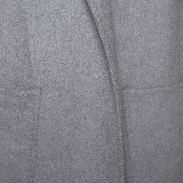 مملوكة مسبقًا Max Mara Grey Cashmere Open Front Coat L