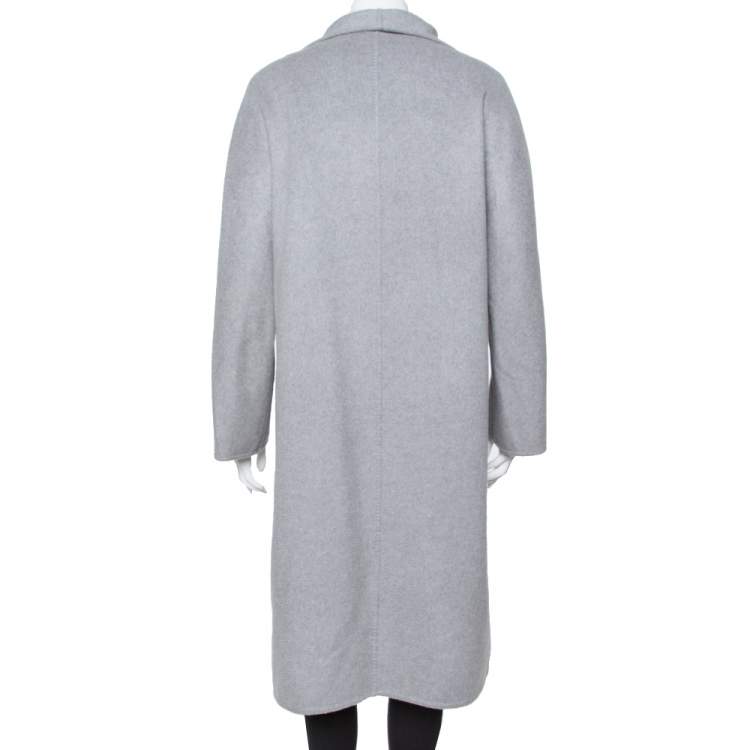 مملوكة مسبقًا Max Mara Grey Cashmere Open Front Coat L