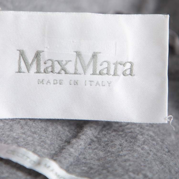 مملوكة مسبقًا Max Mara Grey Cashmere Open Front Coat L