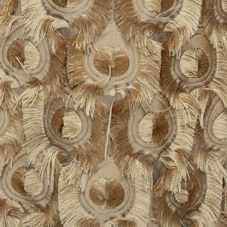 Pre Owned Max Mara Camel Brown Jacquard Ninfa fil coupé Maxi Skirt M