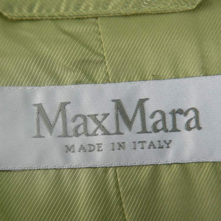 Pre Owned Max Mara Light Green Wool & Silk Button Front Blazer L