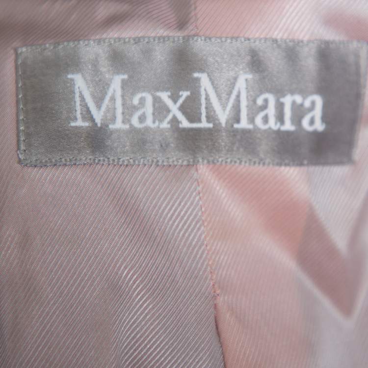 Pre Owned Max Mara Black Satin Button Front Blazer M