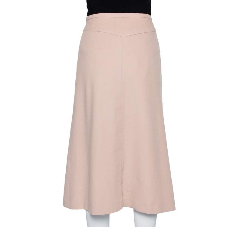 Pre Owned Max Mara Beige Wool A-Line Skirt M