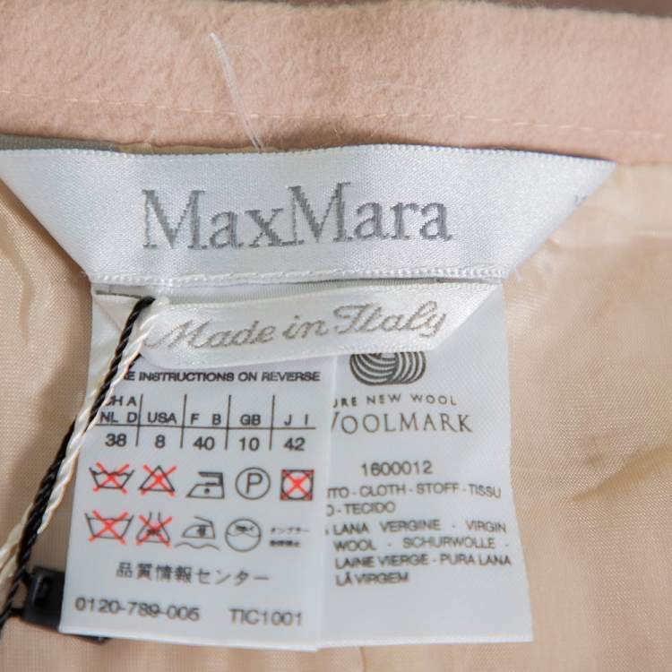 Pre Owned Max Mara Beige Wool A-Line Skirt M
