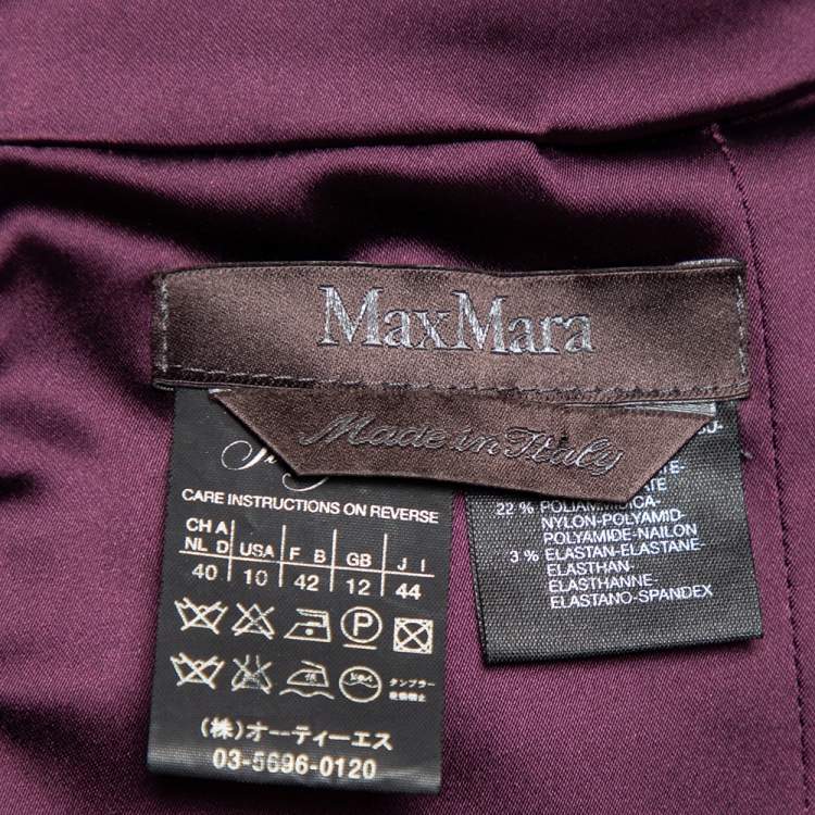 مملوكة مسبقًا Max Mara Purple Stretch Satin Sheath Dress M