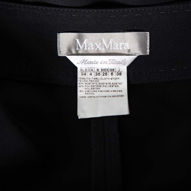 Pre Owned Max Mara Black Crepe Double Breasted Blazer & Skirt Set S