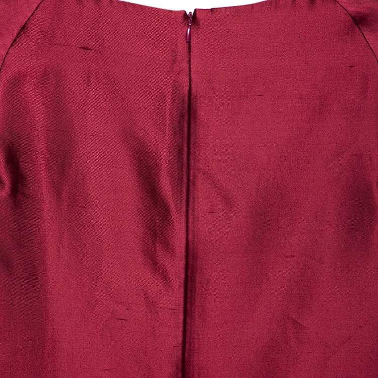 مملوكة مسبقًا Max Mara Burgundy Silk & Cotton Shift Dress S
