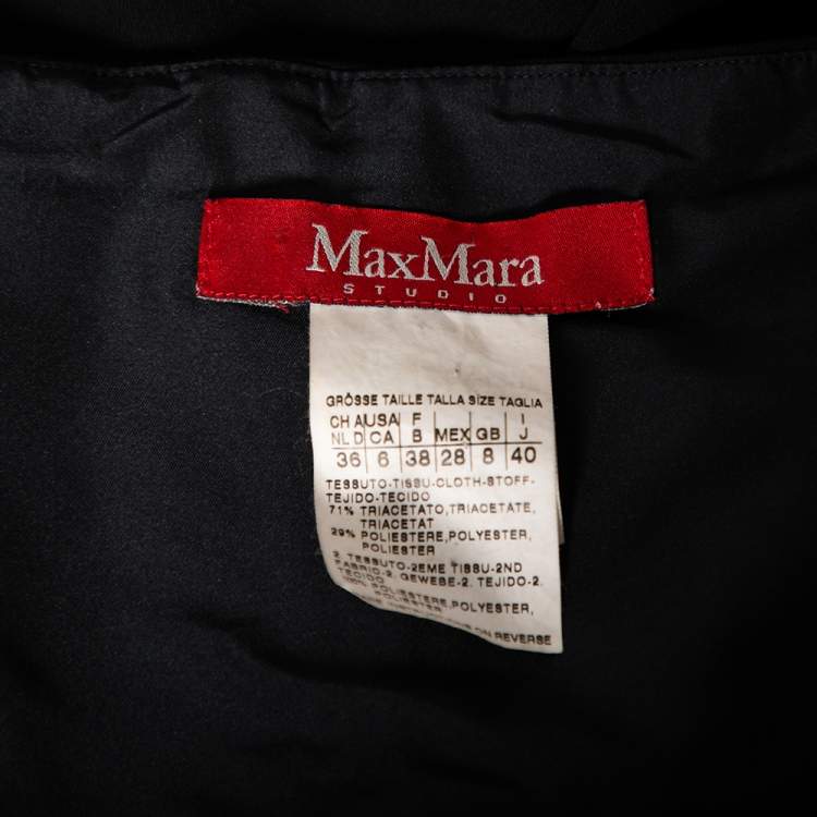 مملوكة مسبقًا Max Mara Studio Black Crepe Pleated Detail Paneled Mini Dress S