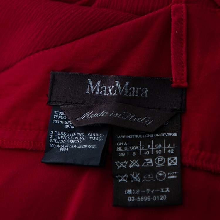 مملوكة مسبقًا Max Mara Magenta Silk Chiffon Strap Sleeveless Midi Dress M