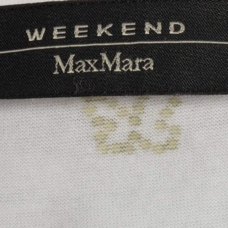 Pre Owned Max Mara Blue Printed Cotton Tie Neck Detail Tunic M
