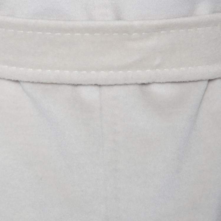 مملوكة مسبقًا Max Mara Off-White Wool Buttoned Beaver Long Coat M 