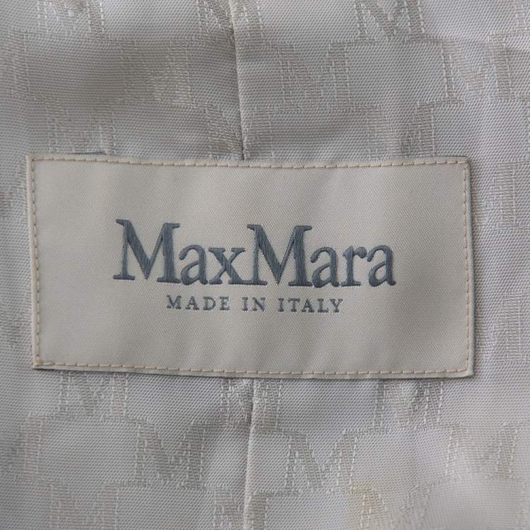مملوكة مسبقًا Max Mara Off-White Wool Buttoned Beaver Long Coat M 