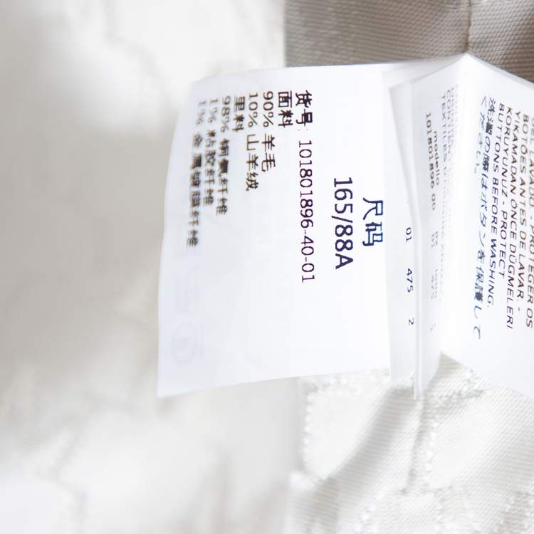مملوكة مسبقًا Max Mara Off-White Wool Buttoned Beaver Long Coat M 