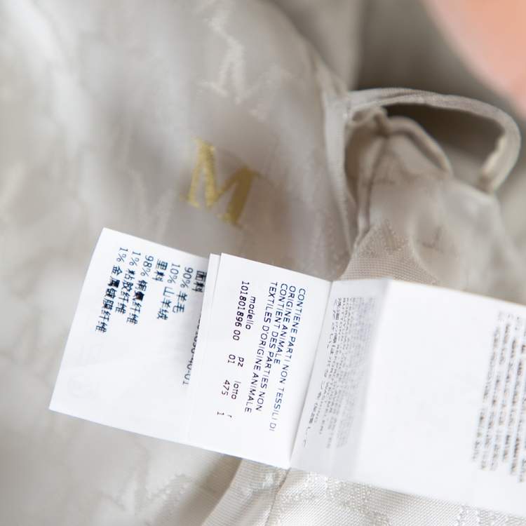 مملوكة مسبقًا Max Mara Off-White Wool Buttoned Beaver Long Coat M 