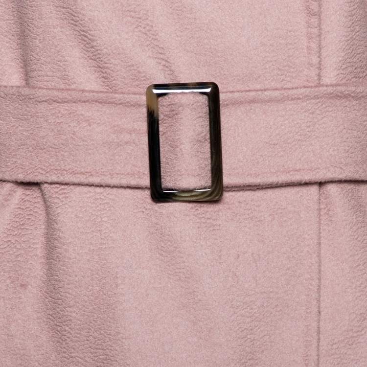 مملوكة مسبقًا Max Mara Blush Pink Cashmere Belted Cucito A Mano Coat M