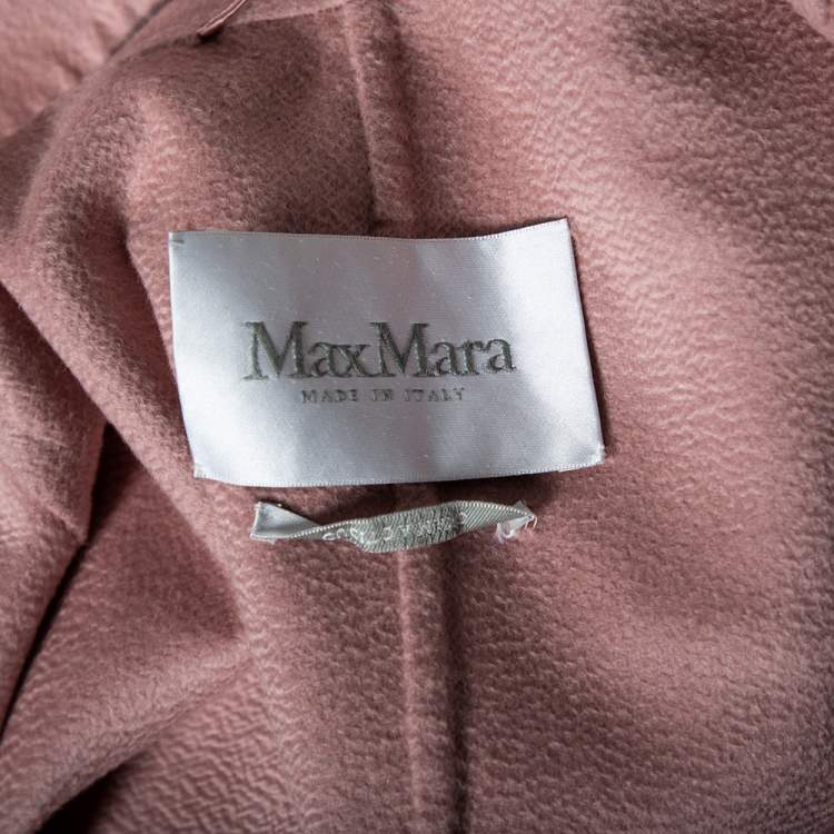 مملوكة مسبقًا Max Mara Blush Pink Cashmere Belted Cucito A Mano Coat M