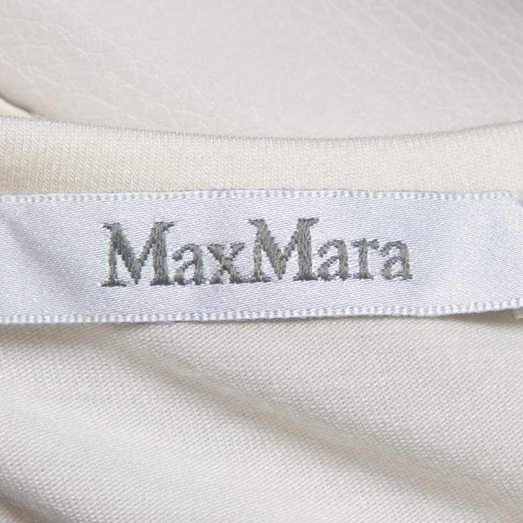 Pre Owned Max Mara Cream Silk Sheer Top M