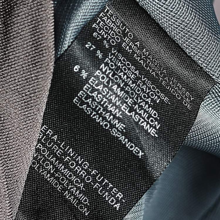 Pre Owned Max Mara Grey Jersey Ruched Maxi Dress S