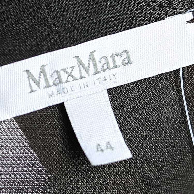 Pre Owned Max Mara Brown Jersey Draped Detail Midi Dress M