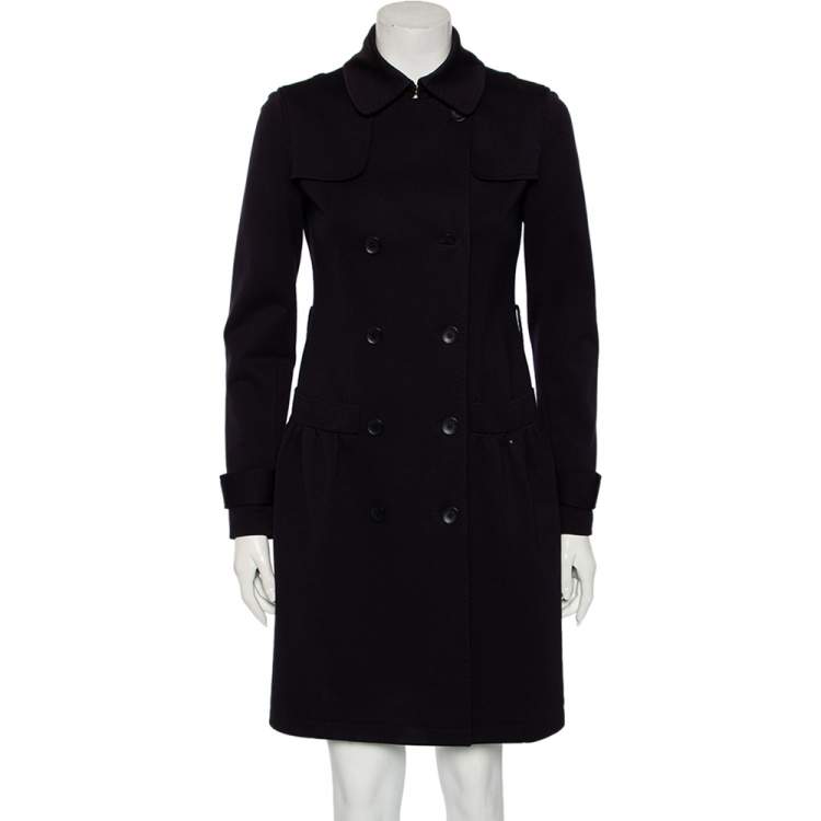 مملوكة مسبقًا Max Mara Navy Blue Cotton Double Breasted Trench Coat S