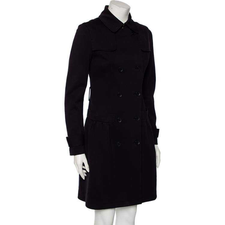 مملوكة مسبقًا Max Mara Navy Blue Cotton Double Breasted Trench Coat S